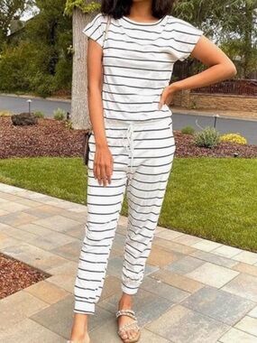 Love Stitch and Reformation fans will love this striped jumpsuit with pockets